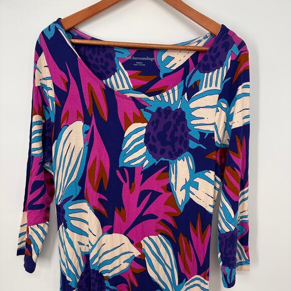 SOFT SURROUNDINGS Serena Jersey Maxi Long Sleeve Resort Dress // M - Picture 3 of 10